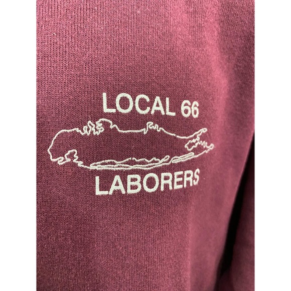 Laborers International Union of Long Island NY Sweatshirt XL Vintage Maroon - Picture 9 of 9